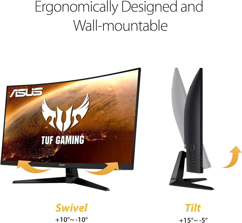 Monitor Asus Tuf Gaming 32&quot; VG32VQ1B QHD 2K (2560x1440)165HZ Curvo