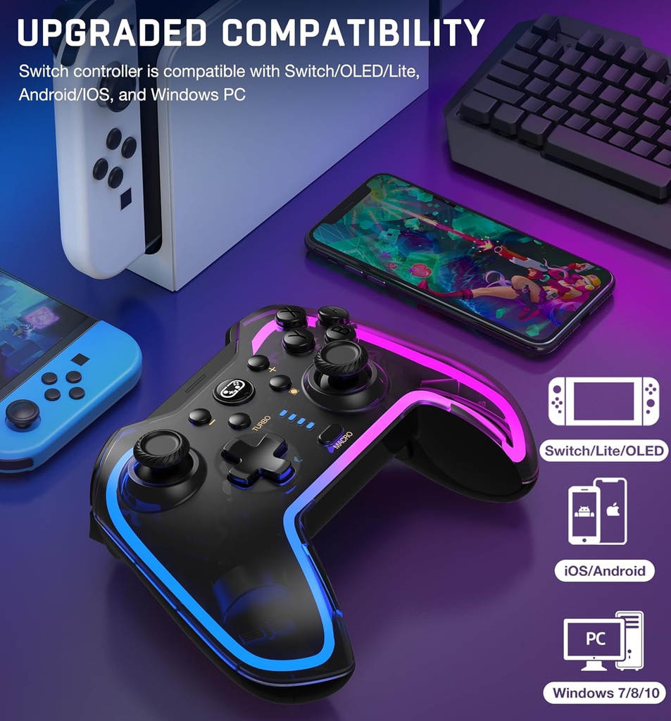 Control Gammefy Q232 Bluetooth RGB PC/Switch/Android/ios