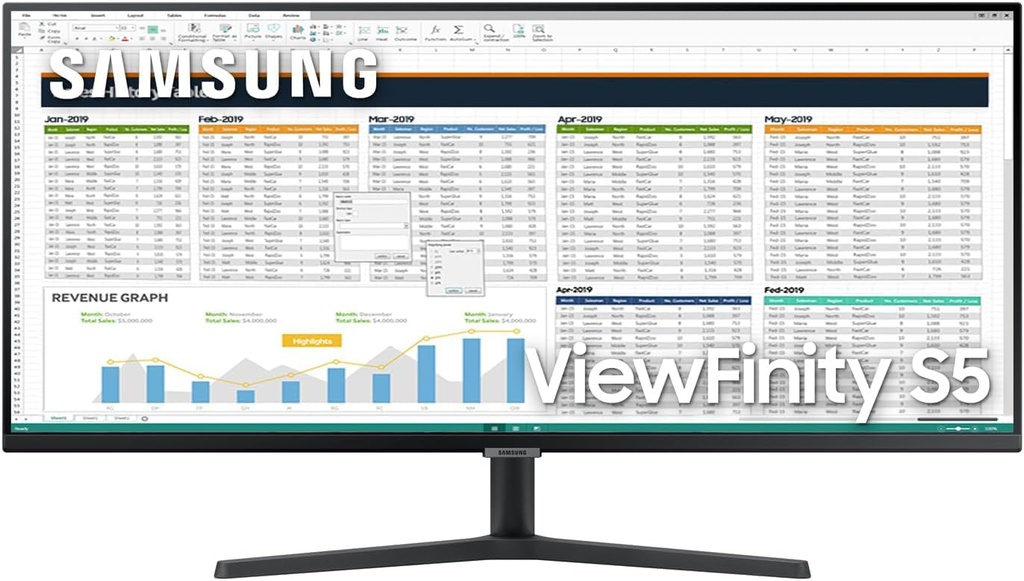 Monitor Samsung ViewFinity 34&quot; S50GC Ultrawide Ultra WQHD (3330x1440) 100HZ 5 ms