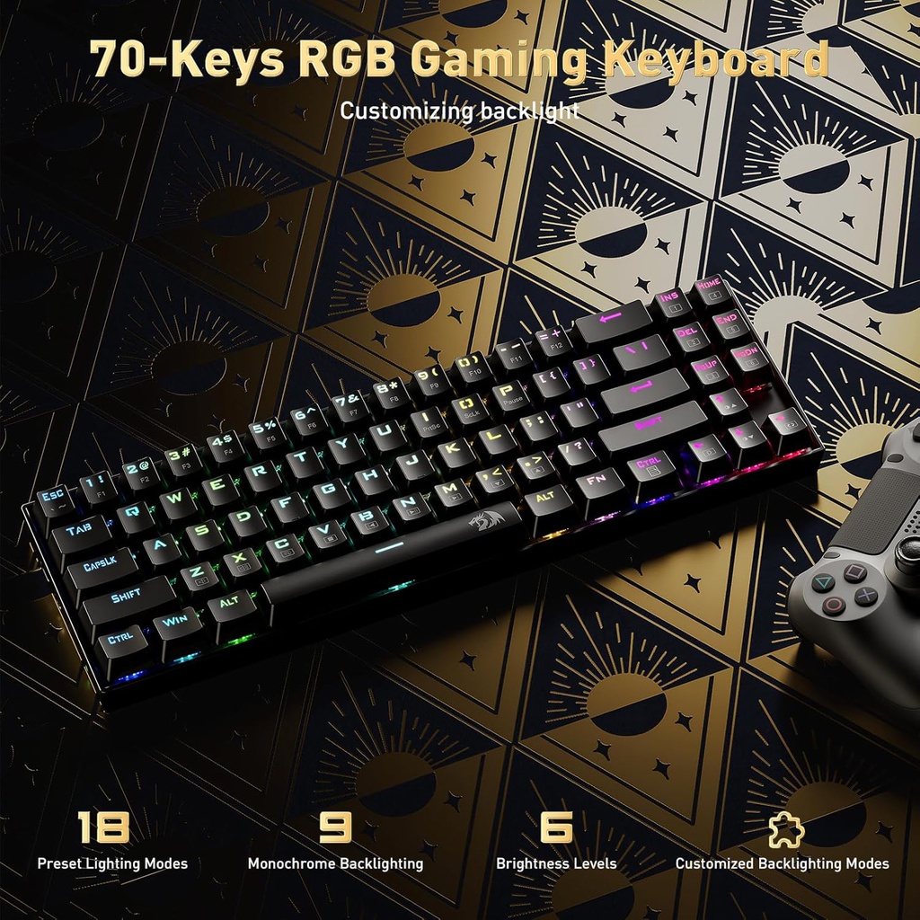 Teclado Redragon DEIMOS K599-KRS 70% Inalambrico Red Switch