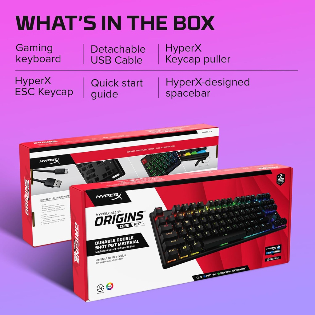 Teclado Hyperx Alloy Origins Core PBT Swich Blue