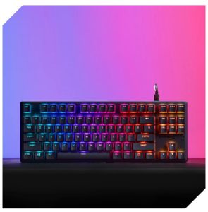 Efectos de iluminación RGB sobresalientes Switches mecánicos HyperX con LED expuesto para una iluminación RGB más brillante y luminosa.